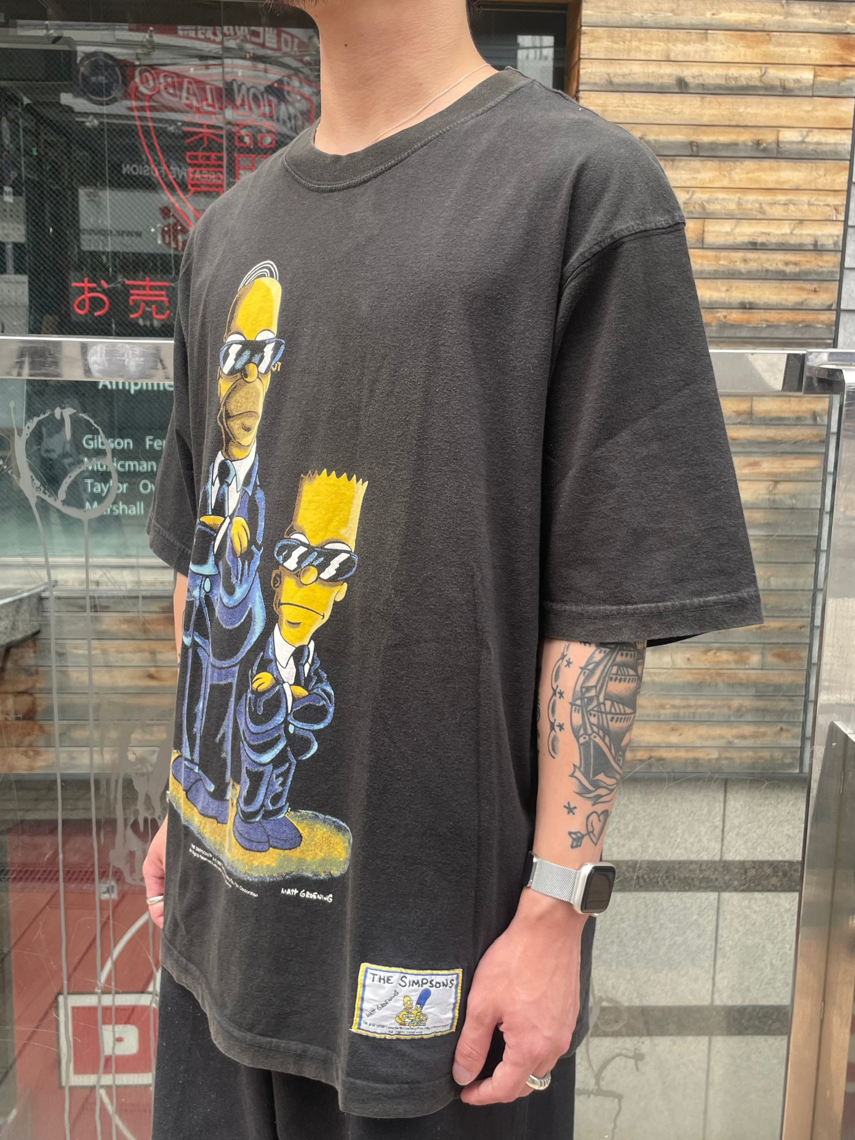 90's THE SIMPSONS「スーツ姿 ホーマー＆バート」 キャラクターTシャツ