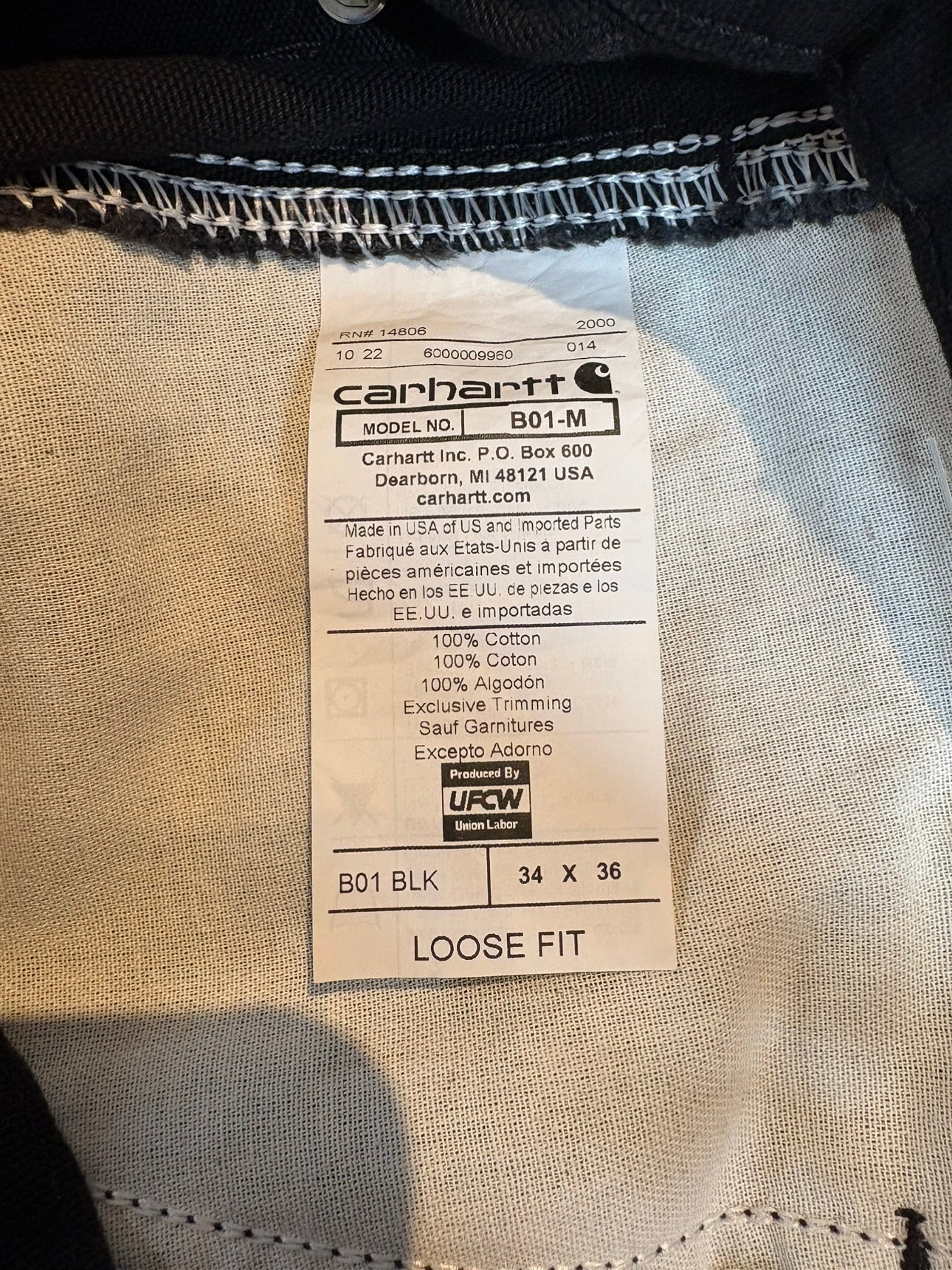 00's CARHART「DOUBLE NKEE PANT」USA製 ワークパンツ