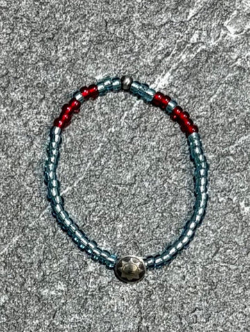 SILVER925 CONCHO & BEADS BRACELET- AQUA BLUE / ROSETTAPRAYER➀