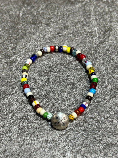 SILVER925 CONCHO & BEADS BRACELET- MULTI / ROSETTAPRAYER➀