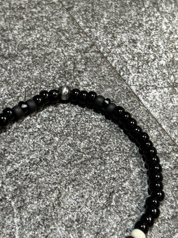 SILVER925 CONCHO & BEADS BRACELET- BLACK・D.BROWN / ROSETTAPRAYER②