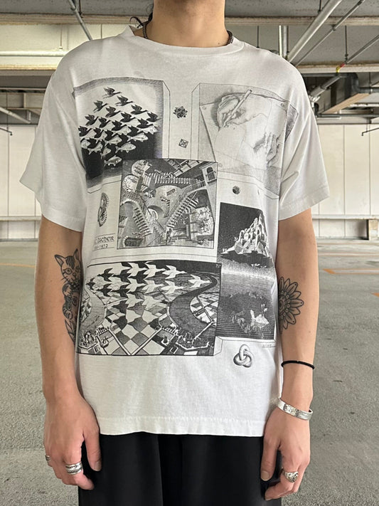 90's M.C.Escher 騙し絵 アートTシャツ