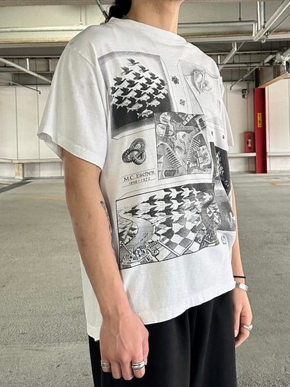 90's M.C.Escher 騙し絵 アートTシャツ