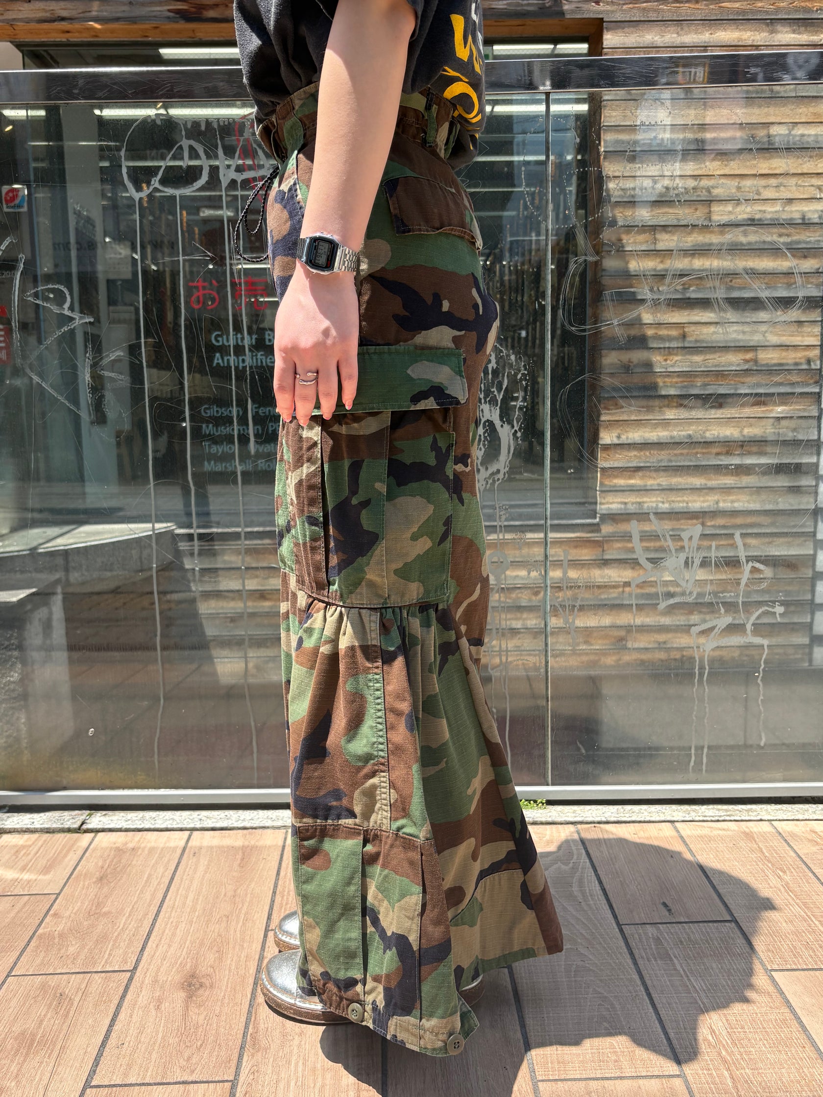 REMAKE MILITARY LONG SKIRT