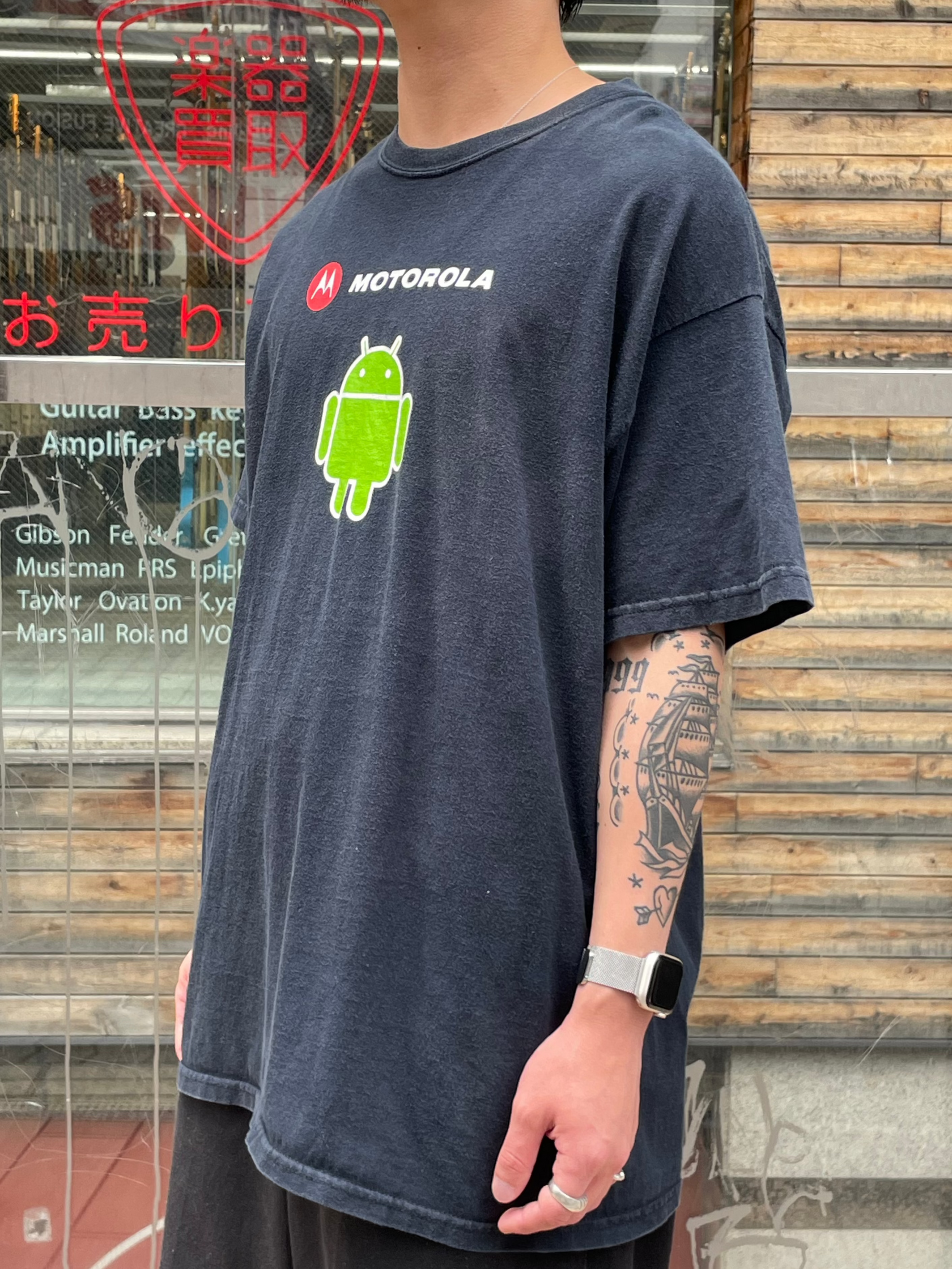 00's MOTOROLA × ANDROID 「Android robot」企業Tシャツ