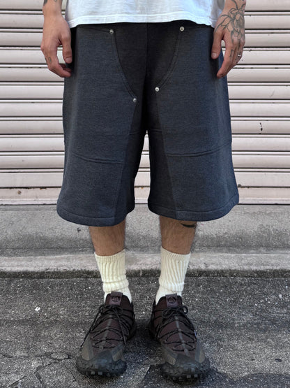 REMAKE  SWEATS DOUBLE KNEE SHORTS