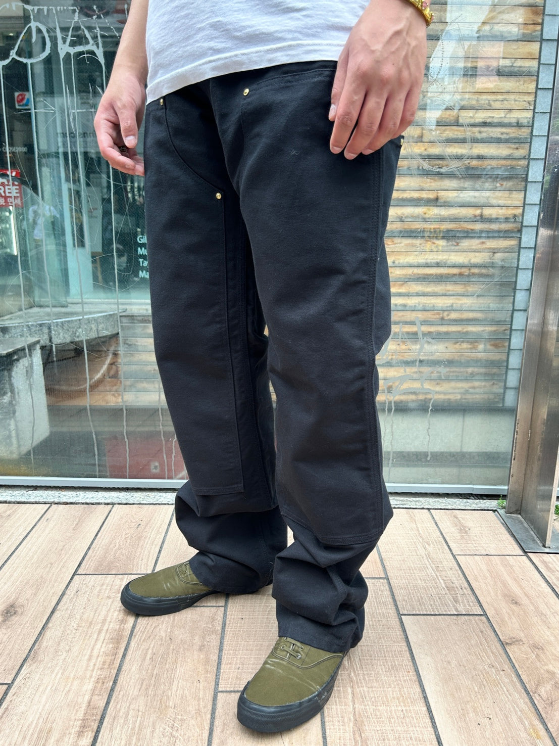 00's CARHART「DOUBLE NKEE PANT」USA製 ワークパンツ