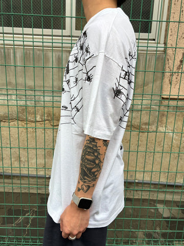 90's「SPIDER WEB PRINT」USA製 ホワイトTシャツ