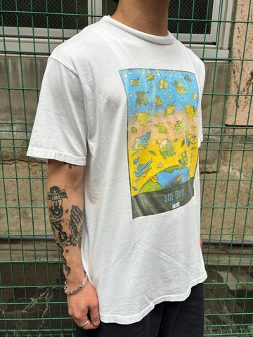 90's「SAVE EARTH GRAPHIC PRINT」USA製 ホワイトTシャツ