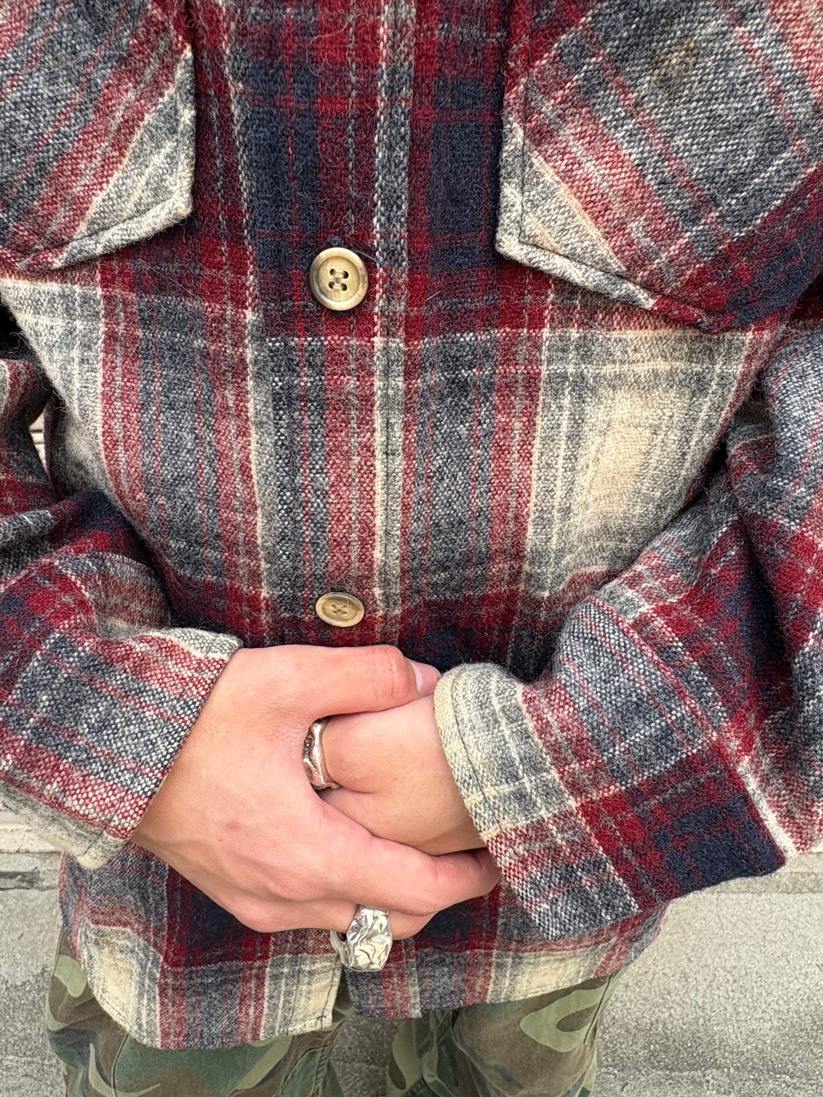 70's Woolrich wool shirt USA製