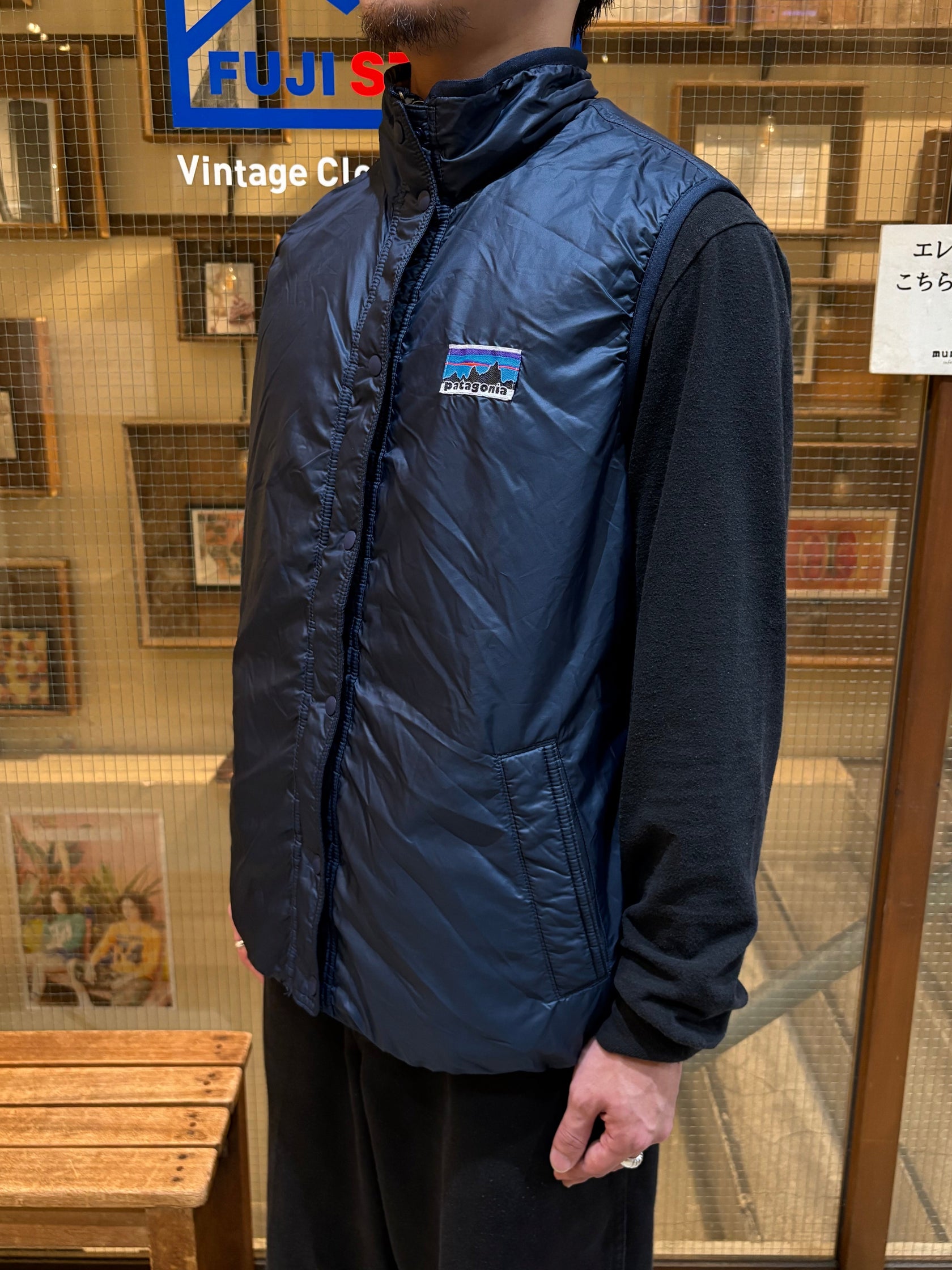 00's PATAGONIA「Woolly Fleece Reversible Best」フリースナイロンベスト