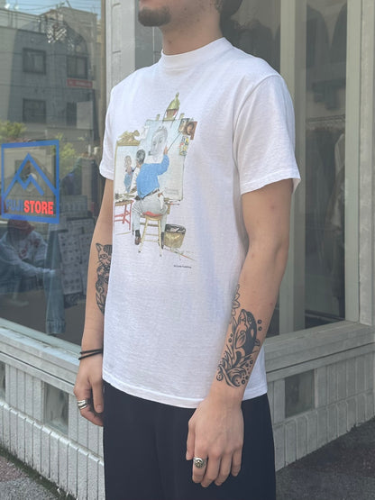 90's NORMAN ROCKWELL 「TRIPLE SELF PORTRAIT」アートTシャツ