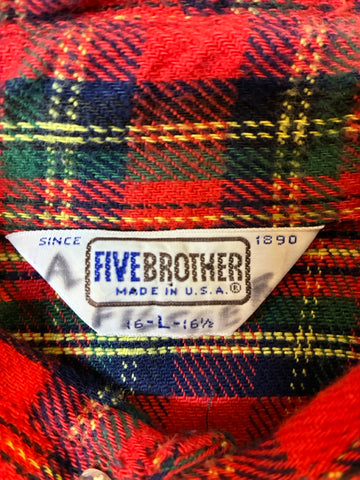 70's~80's FIVE BROTHER USA製 フランネルシャツ
