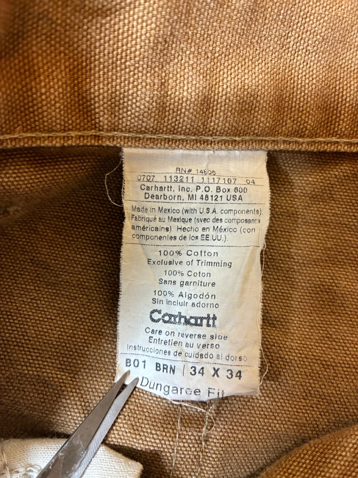 00's Carhartt「DOUBLE NKEE」ダックパンツ