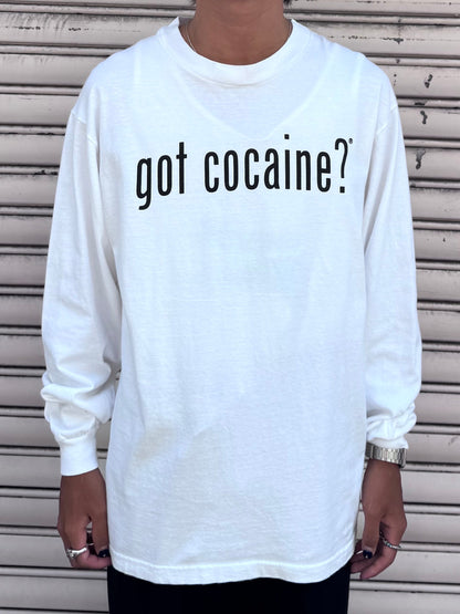 00's 「got cocaine?」ロングスリーブTシャツ