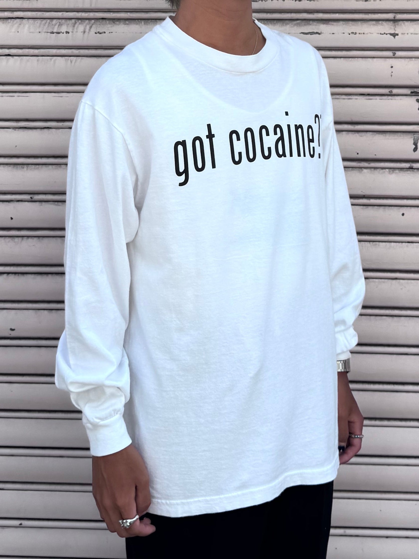 00's 「got cocaine?」ロングスリーブTシャツ