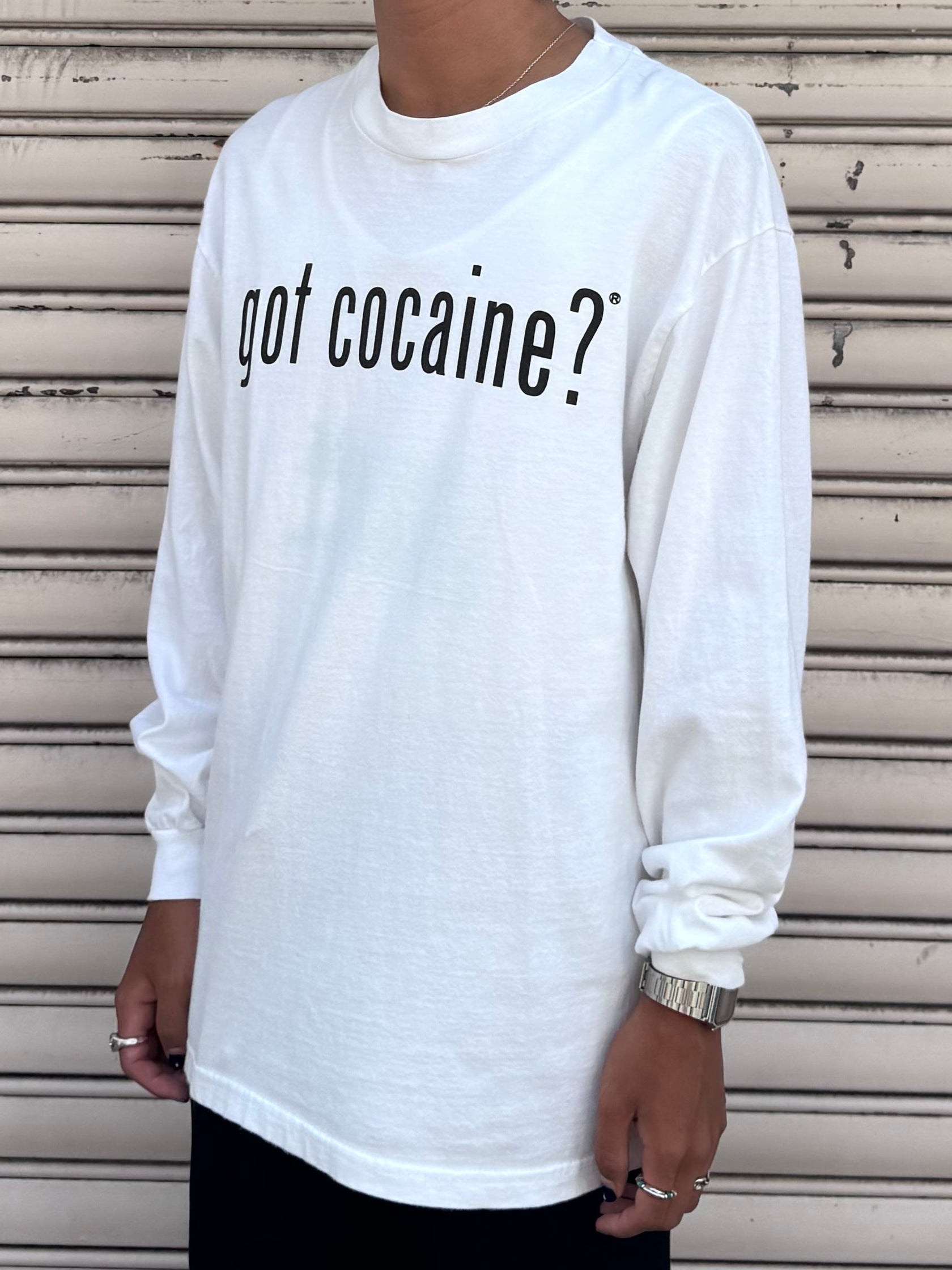 00's 「got cocaine?」ロングスリーブTシャツ