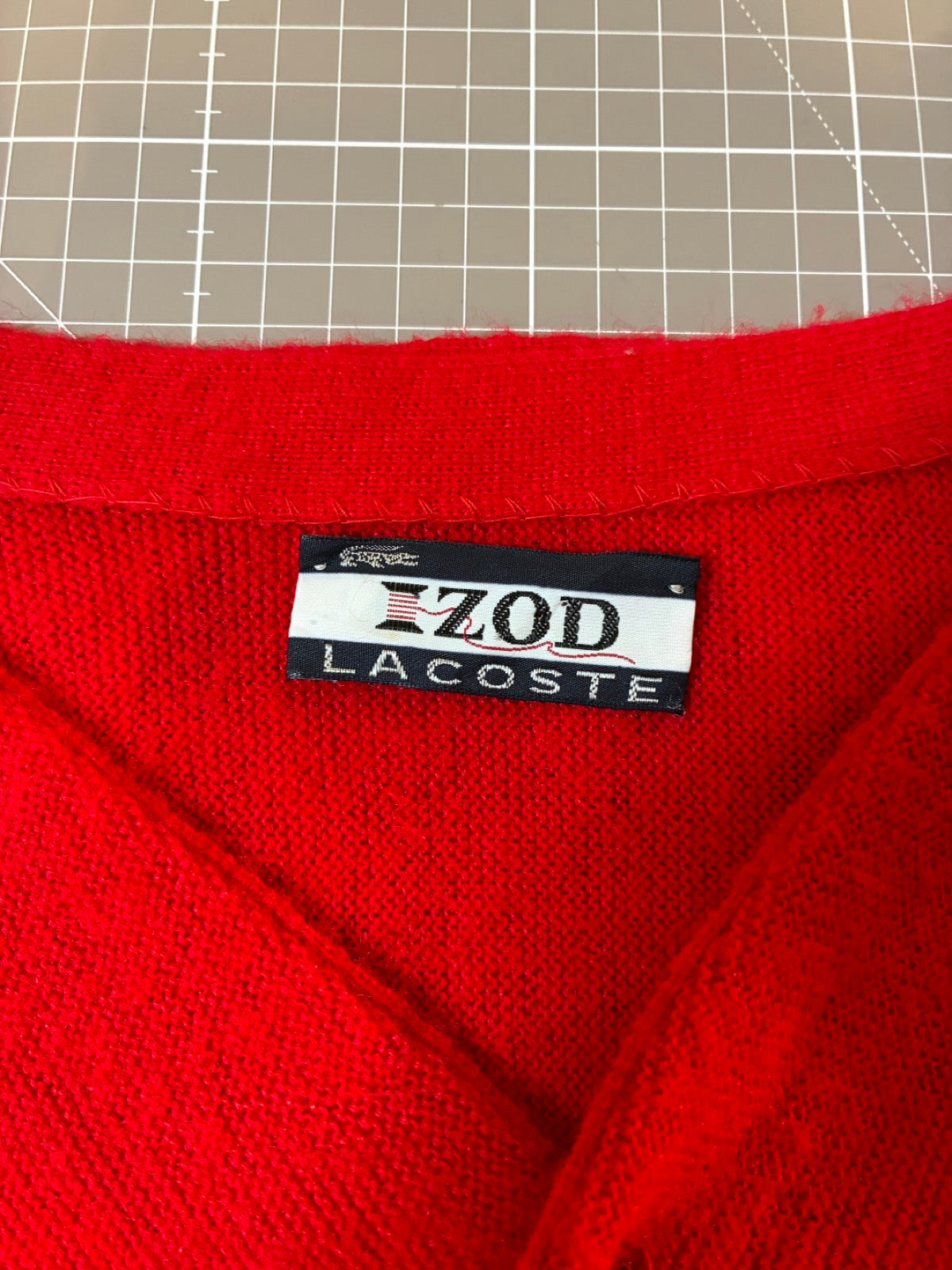 80's IZOD LACOSTE「USA製」アクリルニットカーディガン