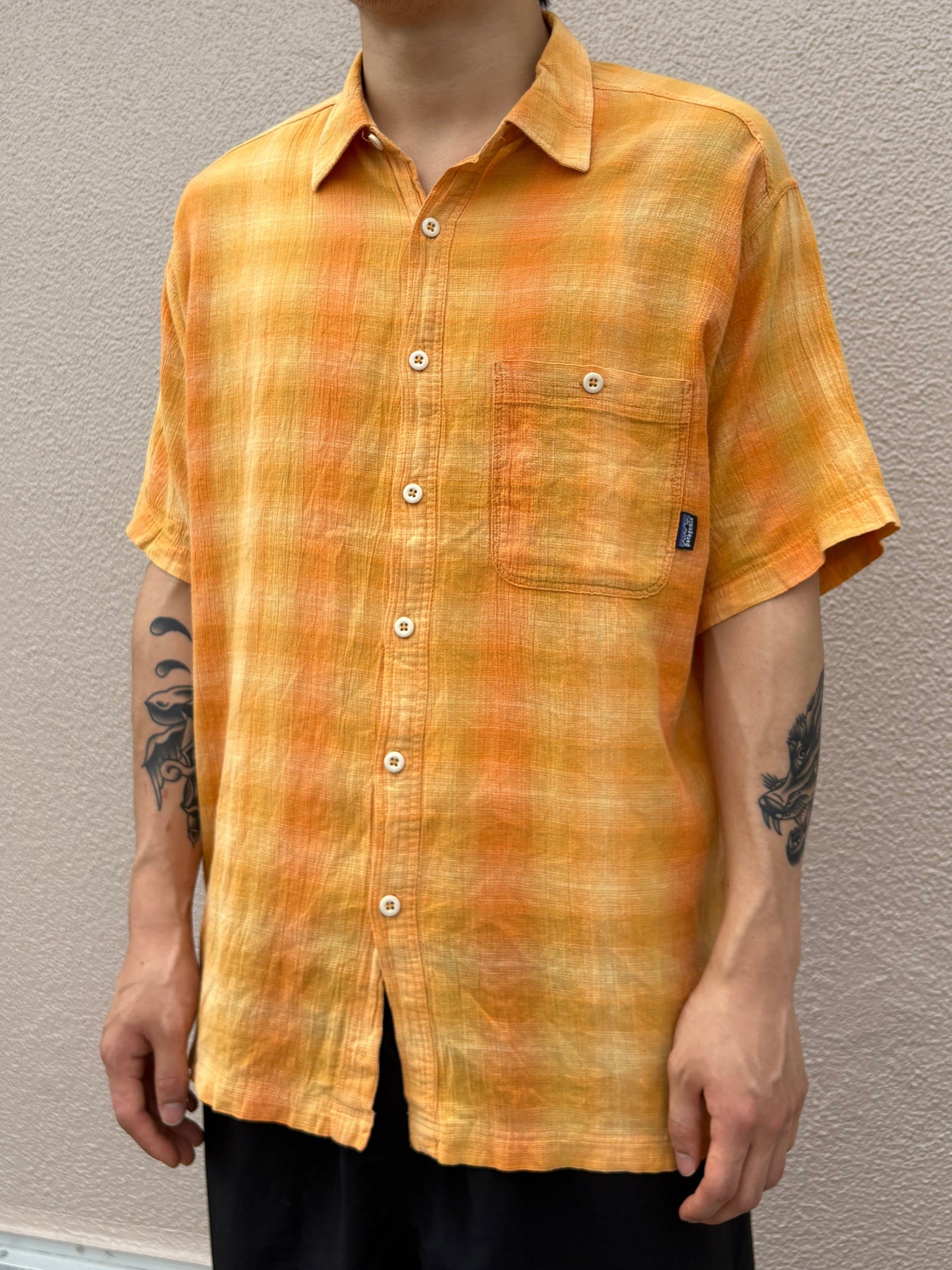 00's PATAGONIA「Organic Cotton Ombre Shirt」半袖シャツ