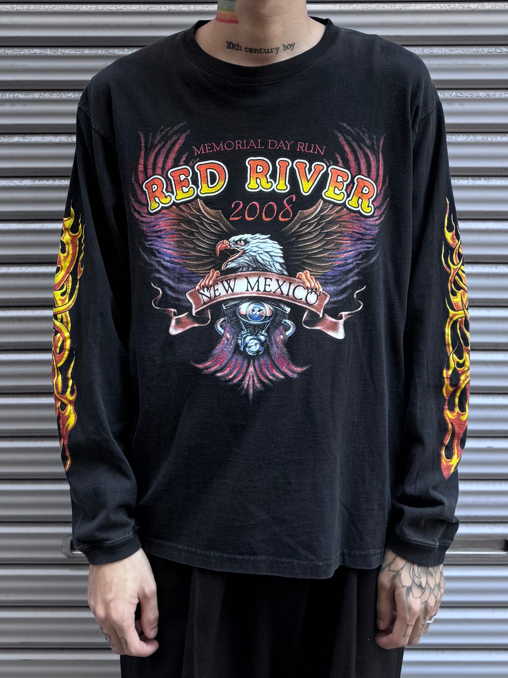 00's RED RIVER「Fire Sleeve」ロングスリーブTシャツ