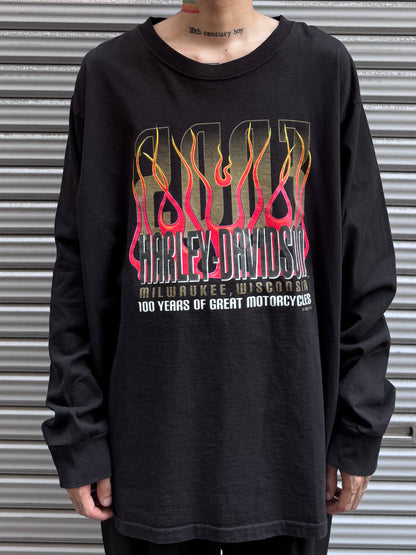 00's Harley Davidson「Fire Pattern」ハーレーTシャツ