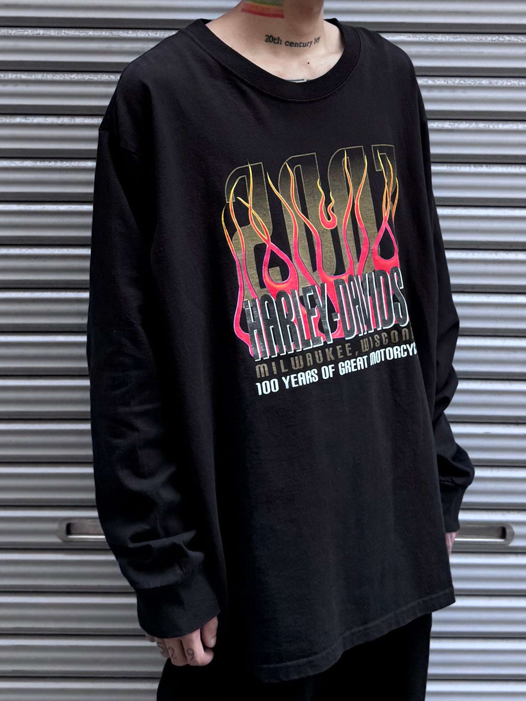 00's Harley Davidson「Fire Pattern」ハーレーTシャツ