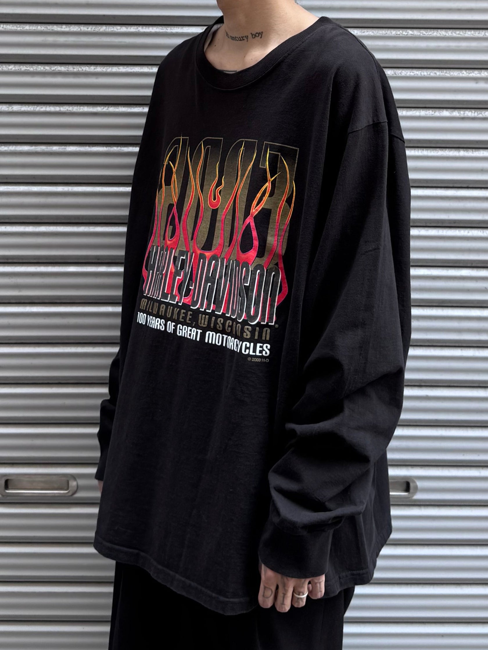 00's Harley Davidson「Fire Pattern」ハーレーTシャツ