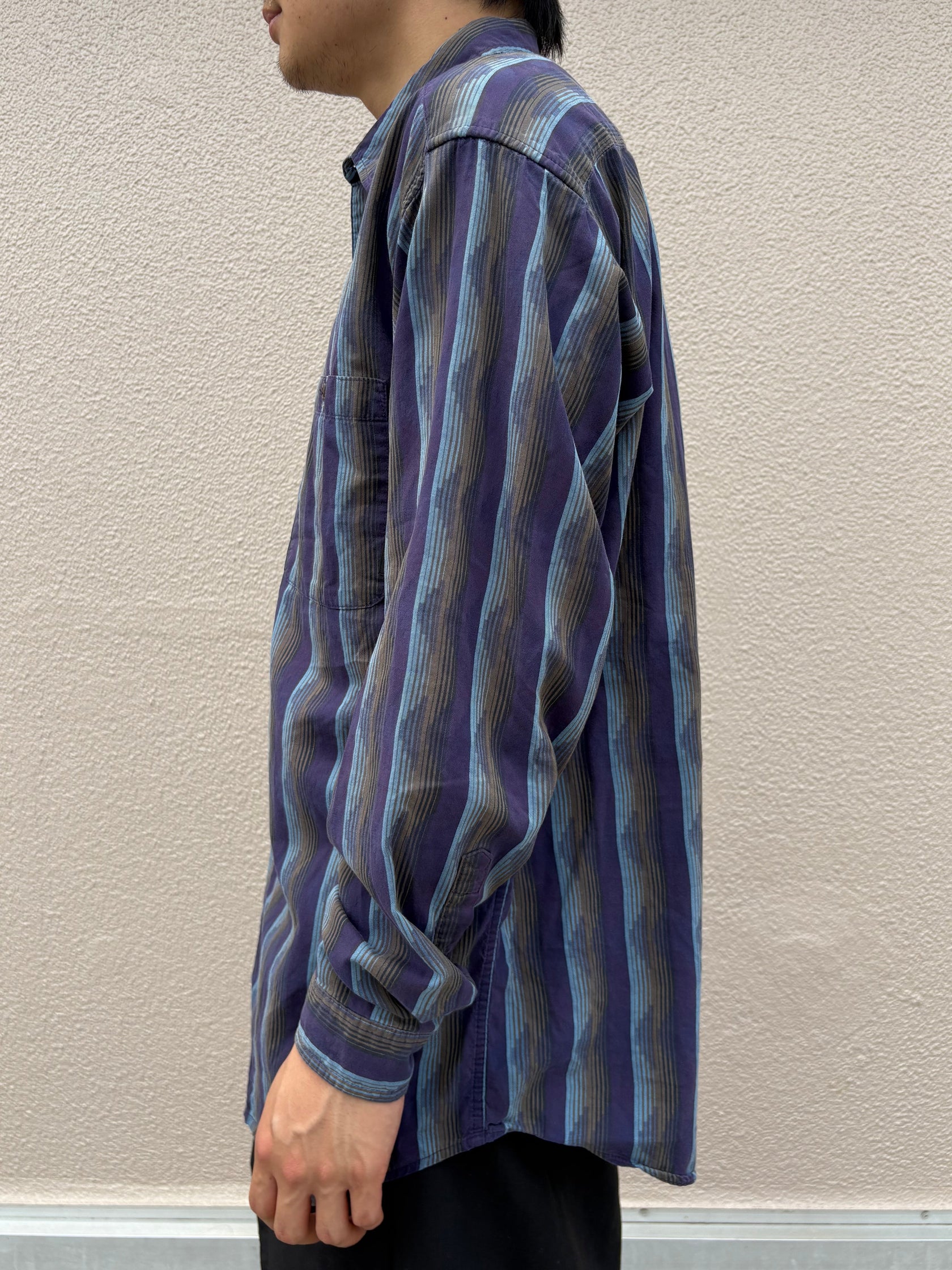 90's PATAGONIA 雪なし「PUEBLO Native Stripe Long Sleeve Shirt」長袖シャツ