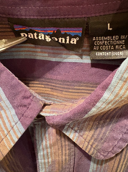 90's PATAGONIA 雪なし「PUEBLO Native Stripe Long Sleeve Shirt」長袖シャツ
