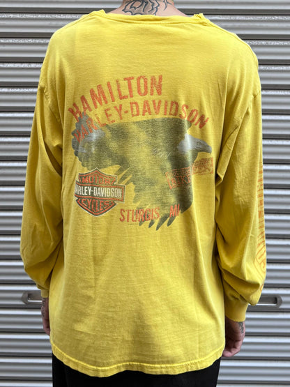 00's Harley Davidson 「HAMILTON」ハーレーTシャツ