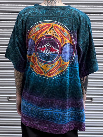 90's BEAR SURF BOARDS 「Scull」オーバープリントTシャツ