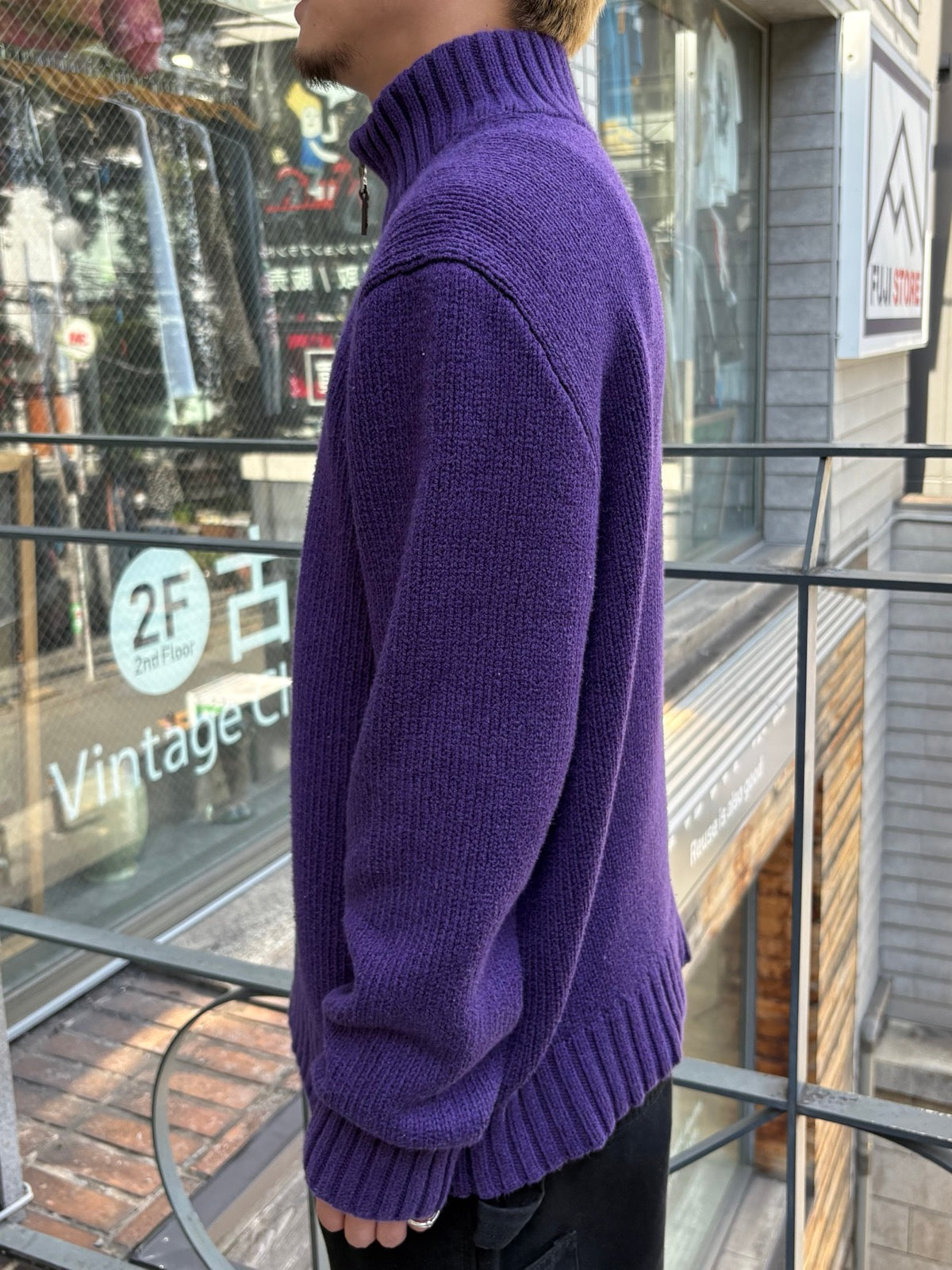 90's「RALPH LAUREN」ハーフジップニット