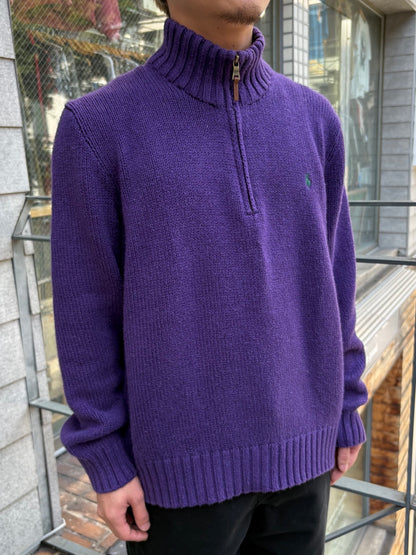 90's「RALPH LAUREN」ハーフジップニット