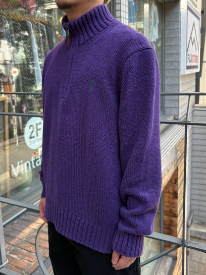 90's「RALPH LAUREN」ハーフジップニット