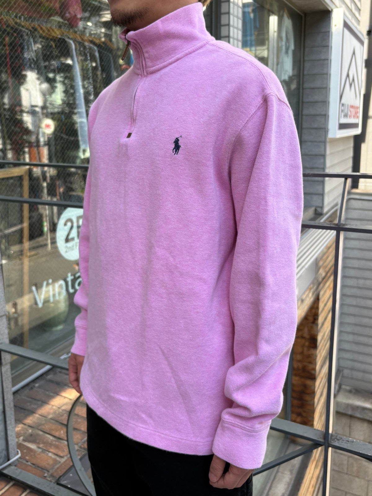 00's「RALPH LAUREN」ハーフジップニット
