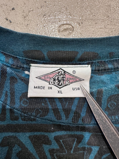 90's BEAR SURF BOARDS 「Scull」オーバープリントTシャツ