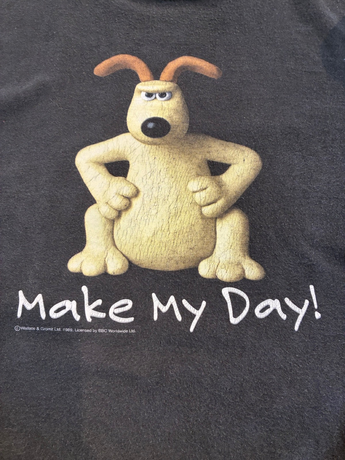 90's Wallace & Gromit「Make My Day!」キャラクターTシャツ