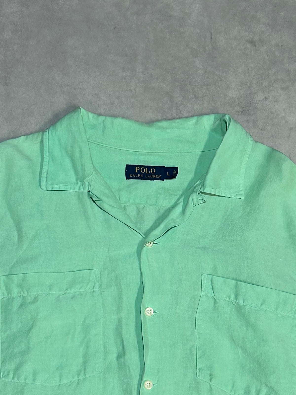 90's Polo Ralph Lauren「リネンシルク」オープンカラーシャツ