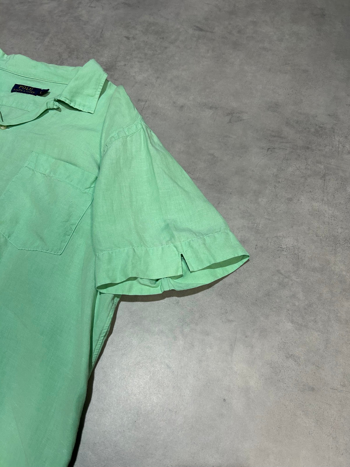 90's Polo Ralph Lauren「リネンシルク」オープンカラーシャツ