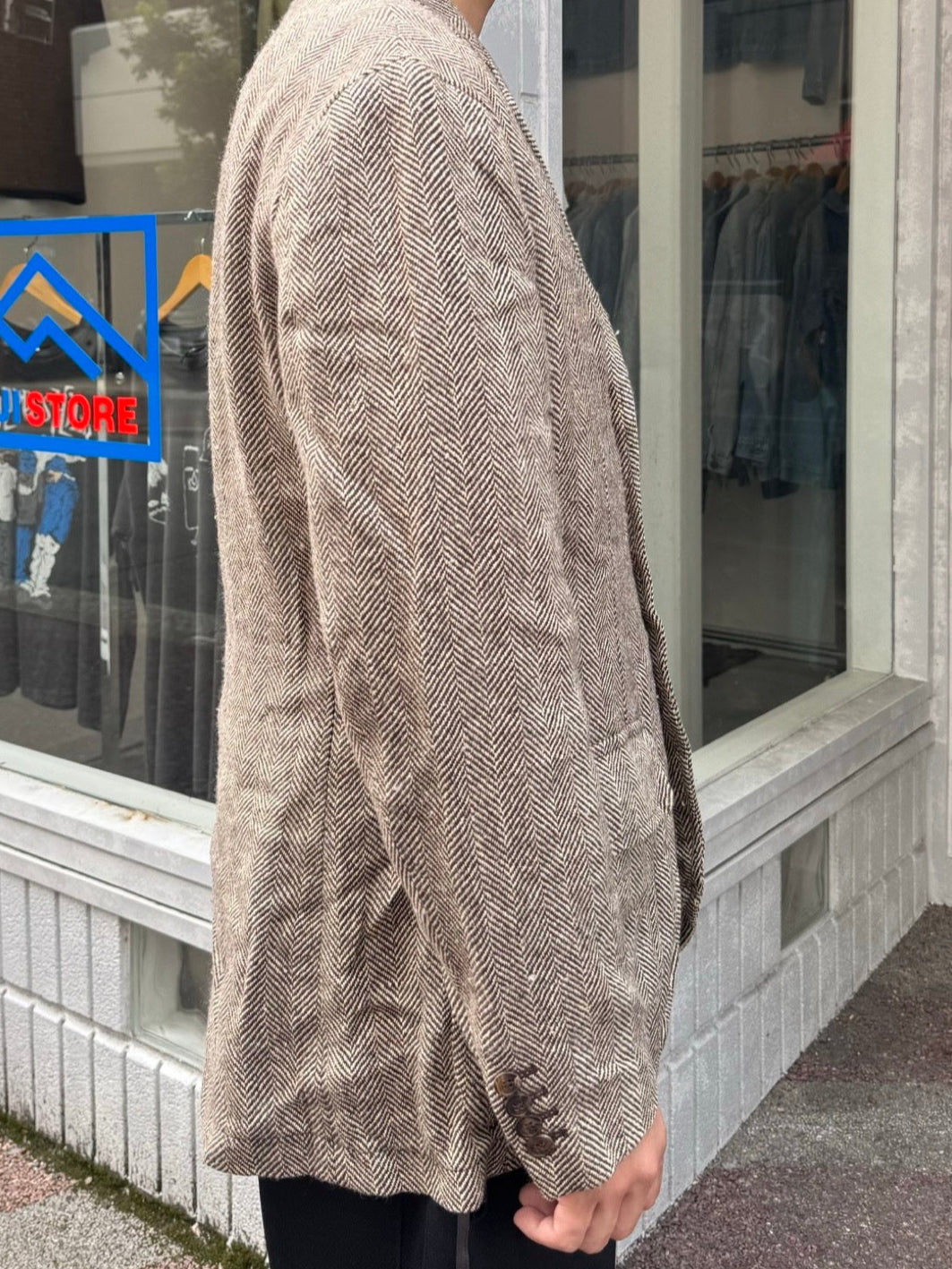 90's POLO RALPH LAUREN 「Herringbone」ツイードテーラードジャケット