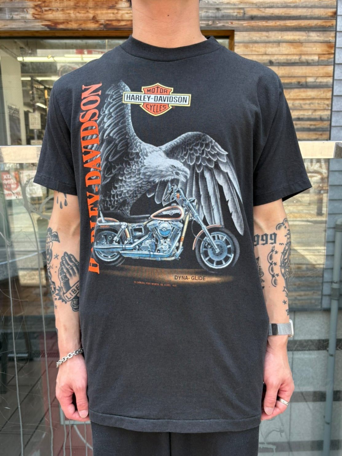 90's HARLEY-DAVIDSON「Eagle＆Bike」USA製 ハーレーTシャツ