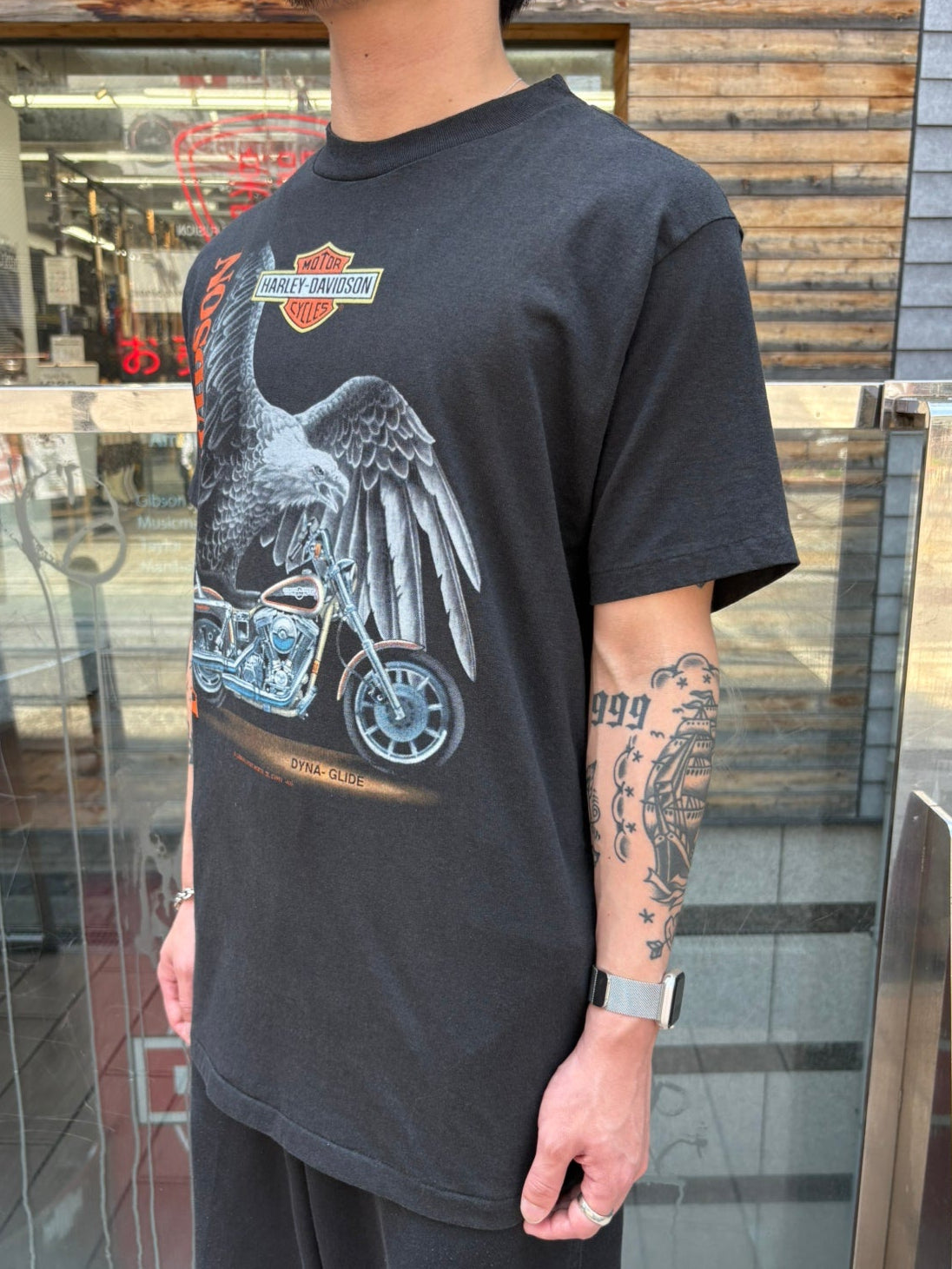 90's HARLEY-DAVIDSON「Eagle＆Bike」USA製 ハーレーTシャツ