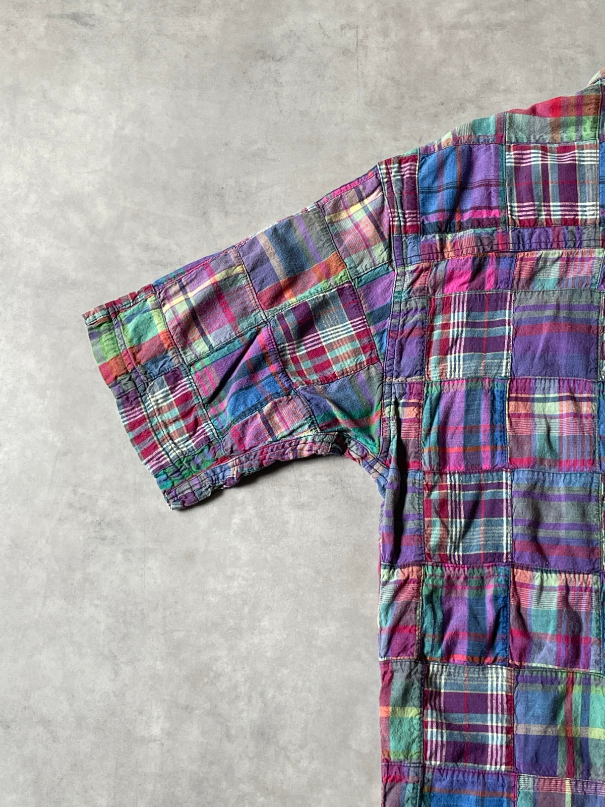 90's「EDDIE BAUER」superior madras パッチワークシャツ