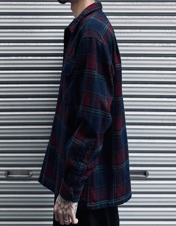 00's PENDLETON「open collar」USA製　ウールチェックシャツ