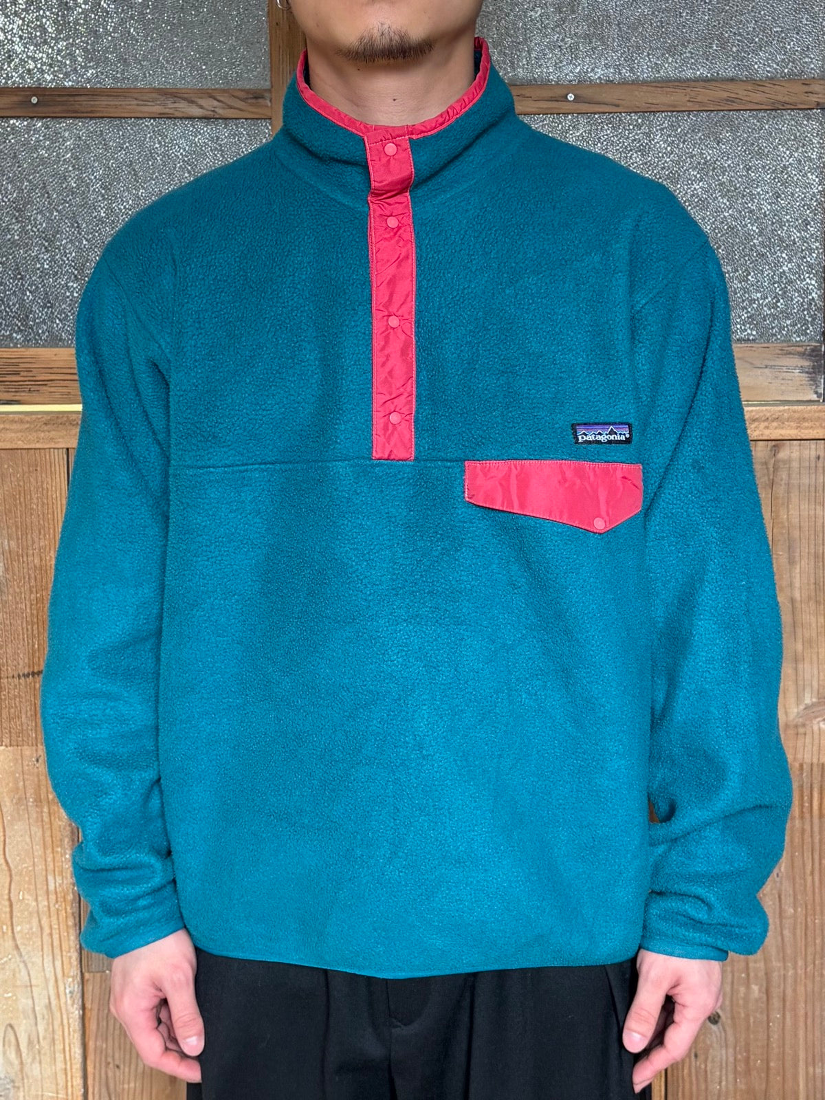 NORTH FACE フリース usa スナップT patagonia snap 古着 80s USA製 Patagonia 初期 ポケットなし スナップT シンチラ
