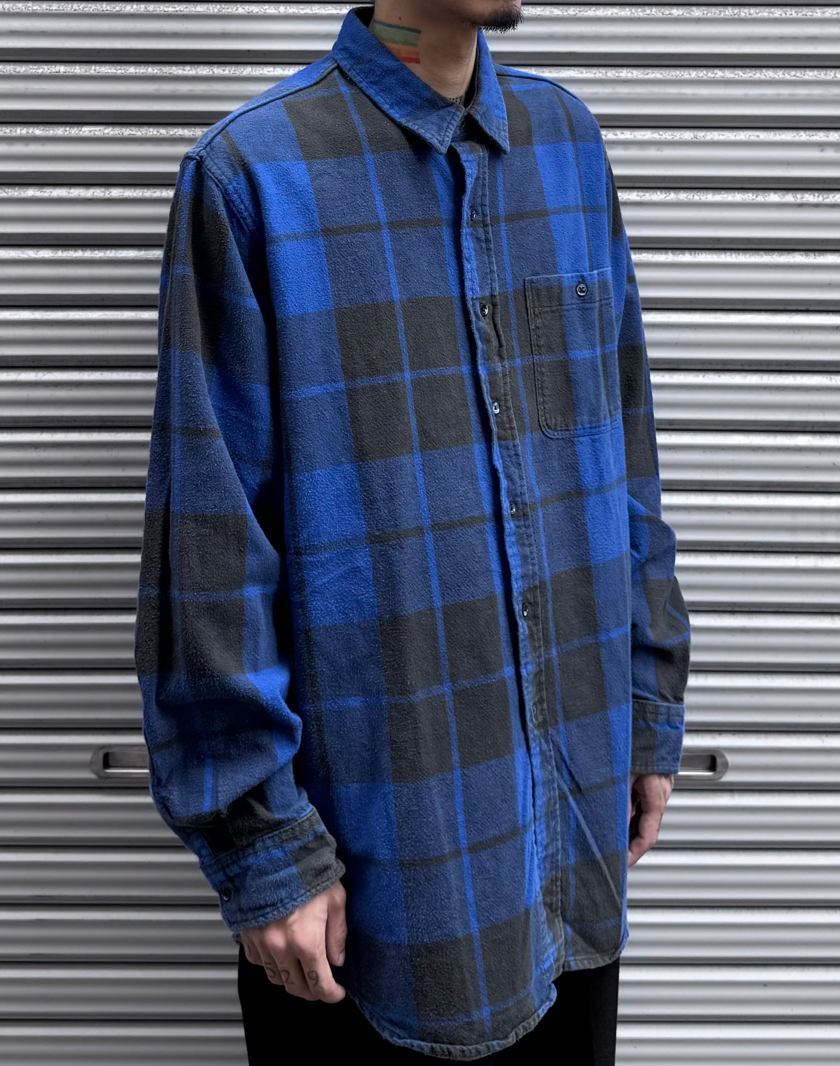 80's Eddie Bauer「黒タグ」チェックネルシャツ