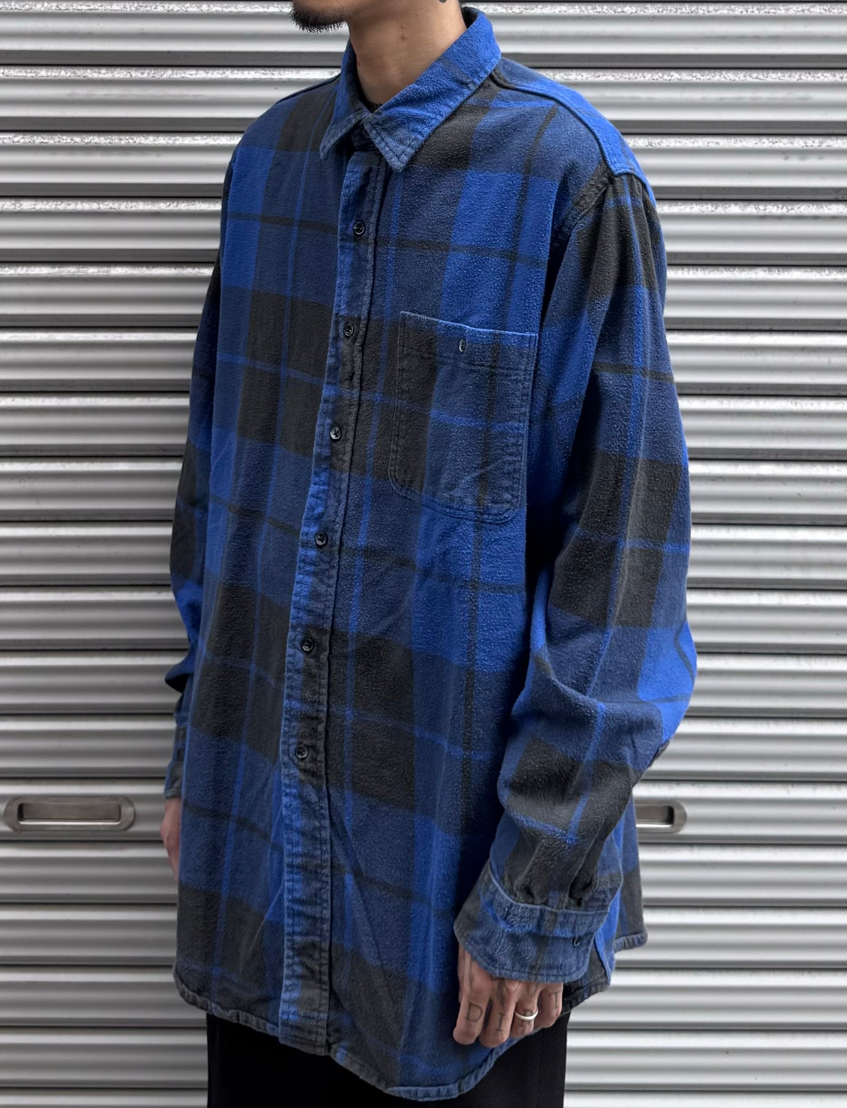 80's Eddie Bauer「黒タグ」チェックネルシャツ