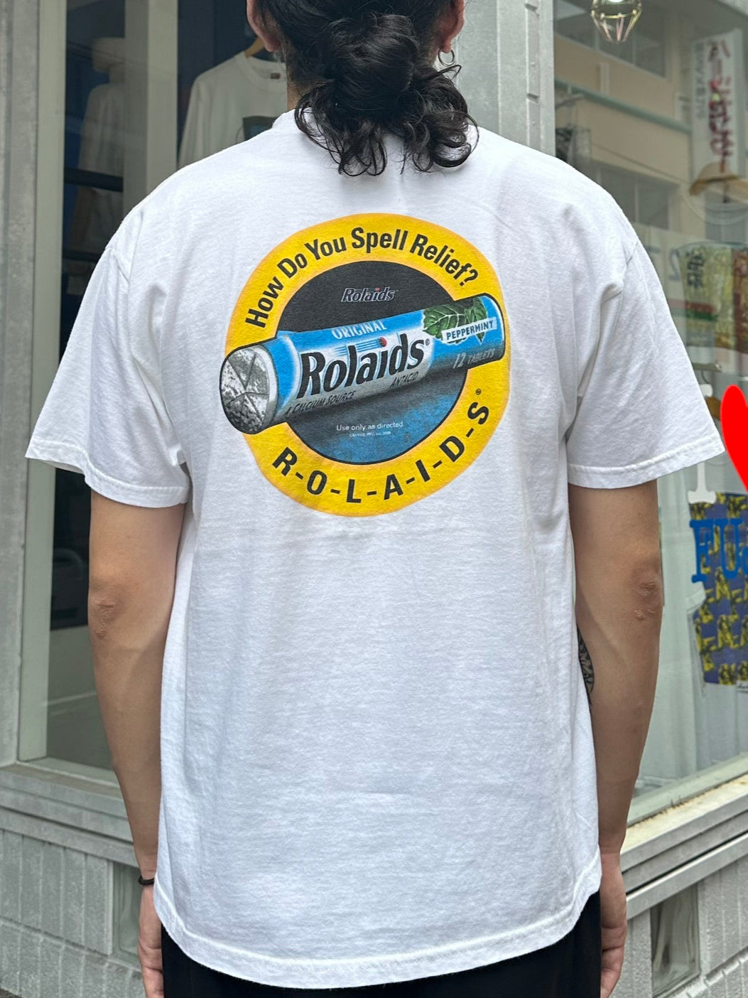 90's ROLAIDS 「How Do You Spell Relife?」企業Tシャツ