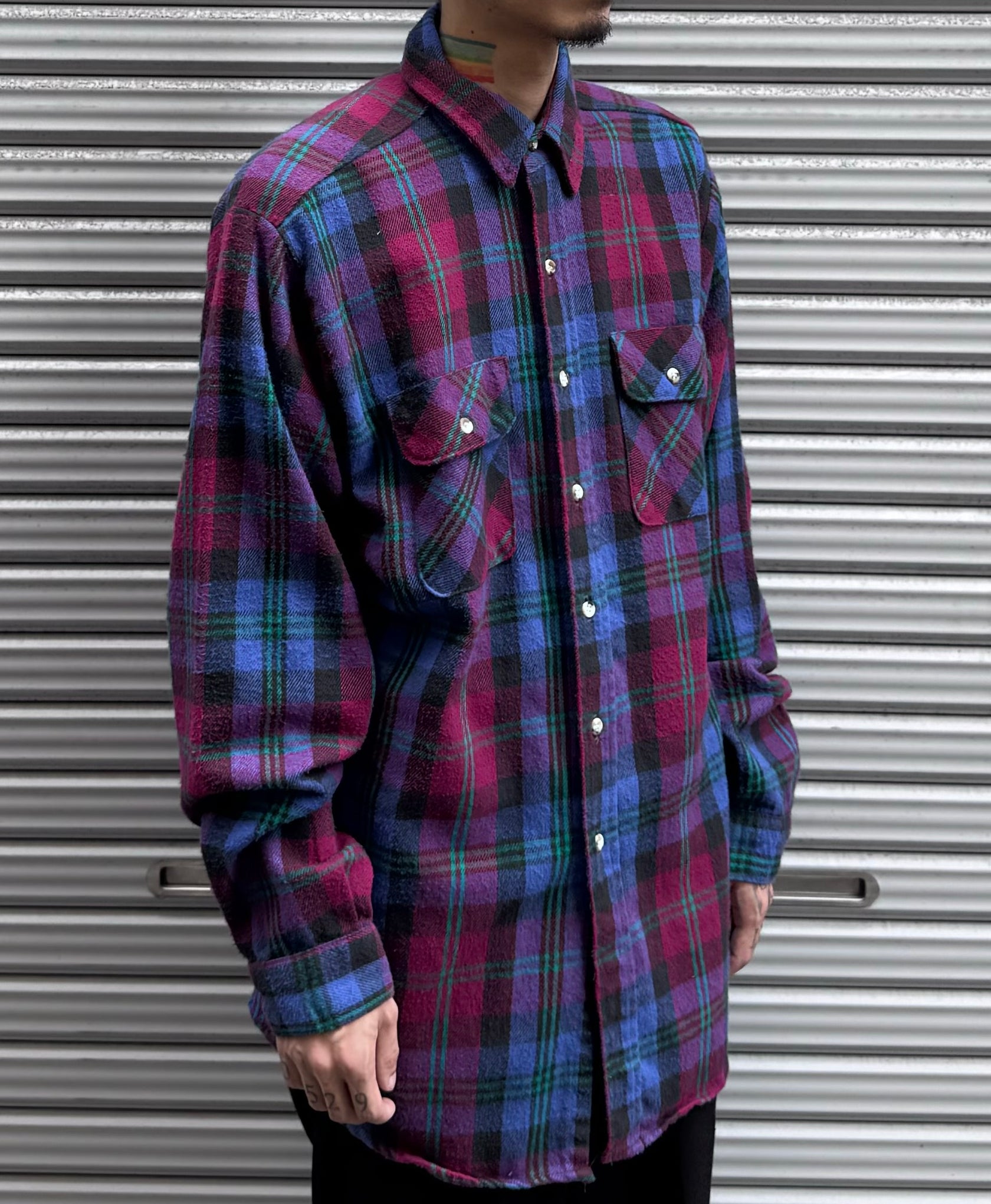 90's FIVE BROTHER チェックネルシャツ
