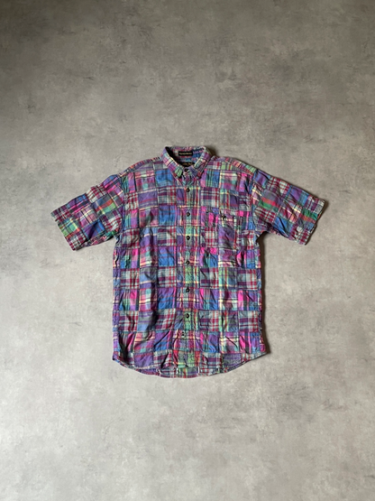 90's「EDDIE BAUER」superior madras パッチワークシャツ